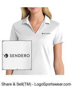 Nike Ladies Dri-FIT Micro Pique 2.0 Polo - Standard Logo, White Design Zoom